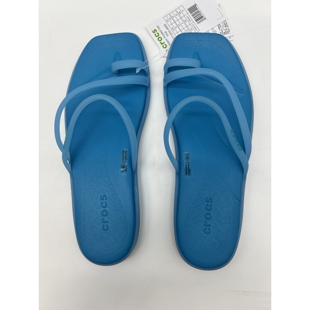 CROCS Miami Women's Frosted Toe Loop Sandal Flip Flop Blue Women's 8 New - Picture 6 of 6